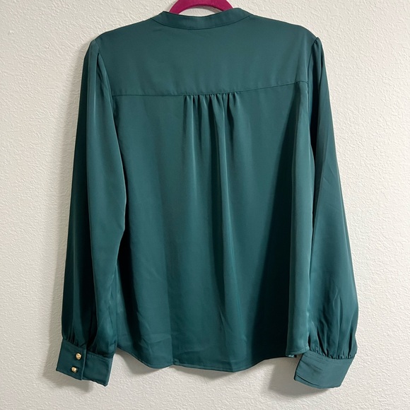 Kori Women’s Emerald Green Button Down Blouse with Gild Buttons - Picture 7 of 7